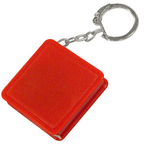Брелок-рулетка (1 м); красный; 4х4х1 см; пластик; тампопечать