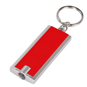 Брелок-фонарик со светодиодом; красный; 6х2,3х1 см; пластик; тампопечать