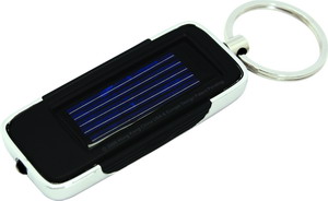Брелок с LED-фонариком на солнечной батарее; 7х3х1,2 см; пластик; тампопечать
