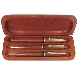 WOODY BOSS, набор: ручки шариковая и перьевая и карандаш механический, дерево