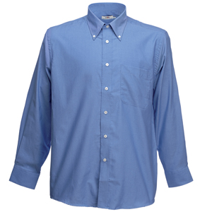 . New Long Sleeve Oxford Shirt, atlantic blue_2XL, 70% /, 30% /