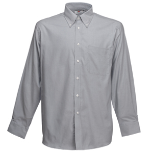 . New Long Sleeve Oxford Shirt, oxford grey_2XL, 70% /, 30% /